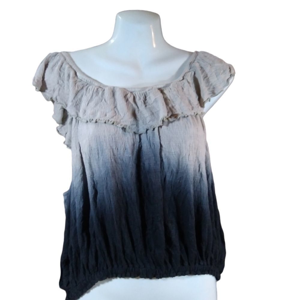 Ombre off shoulder ruffle top M
